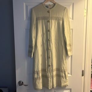 Vintage J.S.S. Made in usa wool cream knit dress, size small